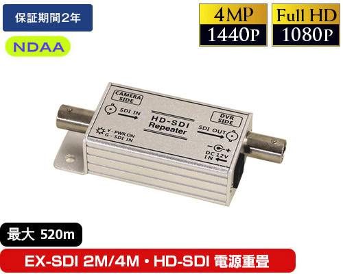 HD-SDI 1CH電源重畳中継器